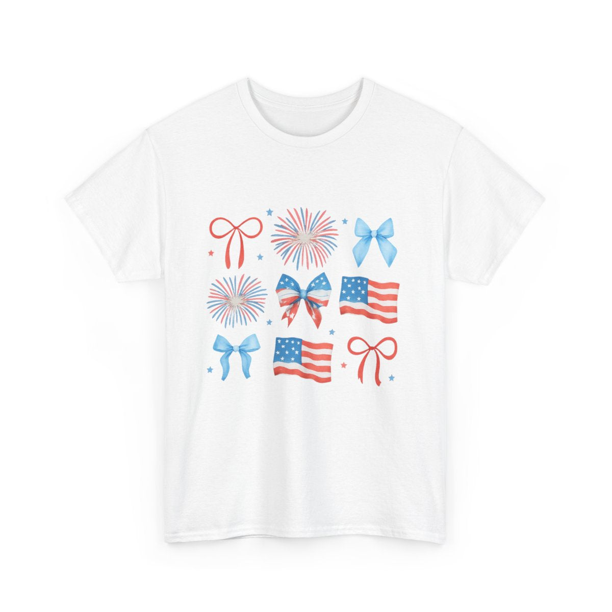 Sweet Liberty Coquette Tee – Bows, Fireworks & Flags T Shirt
