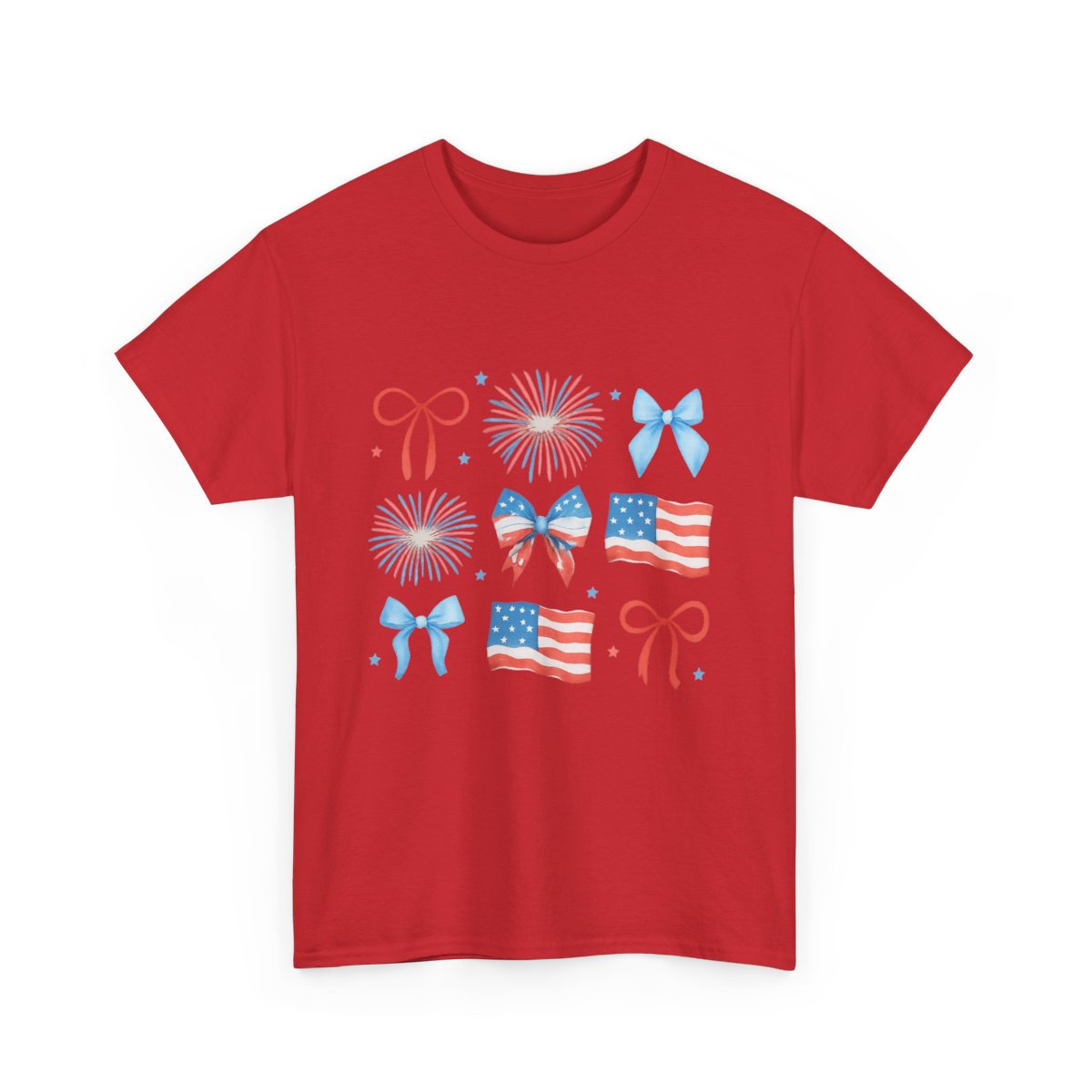 Sweet Liberty Coquette Tee – Bows, Fireworks & Flags T Shirt